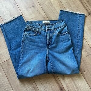 Madewell Petite Perfect Vintage Wide Leg Crop Jean - Raw Hem Edition